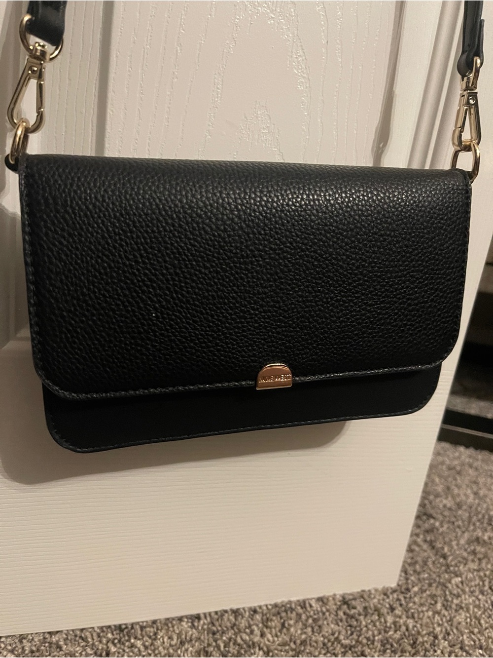 Nine West Black Crossbody with Gold Hardware